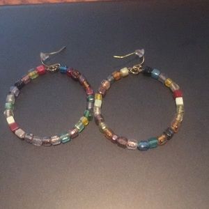 Multicolored bead hoops